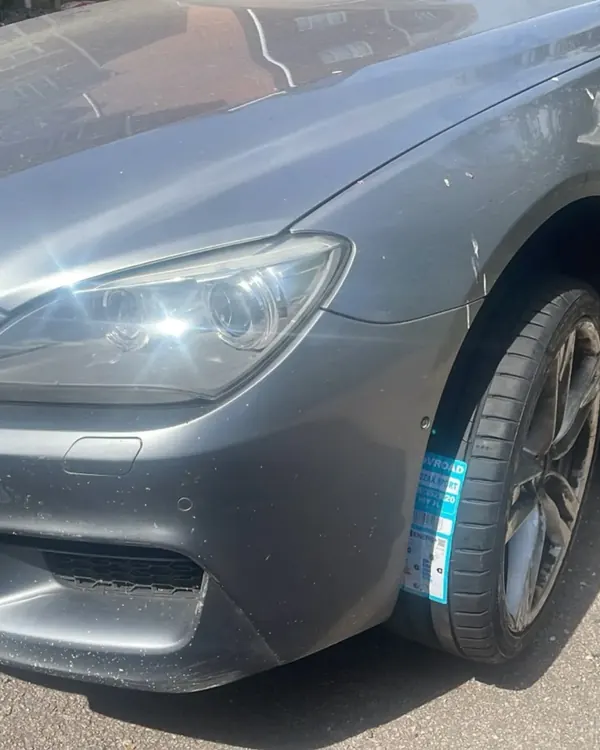 New tyre fitted to a BMW at the customer location