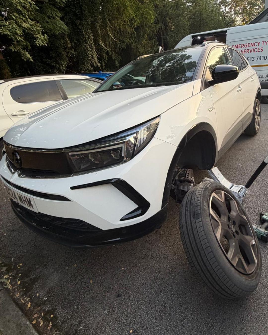 Completed mobile tyre fitting job, Manchester