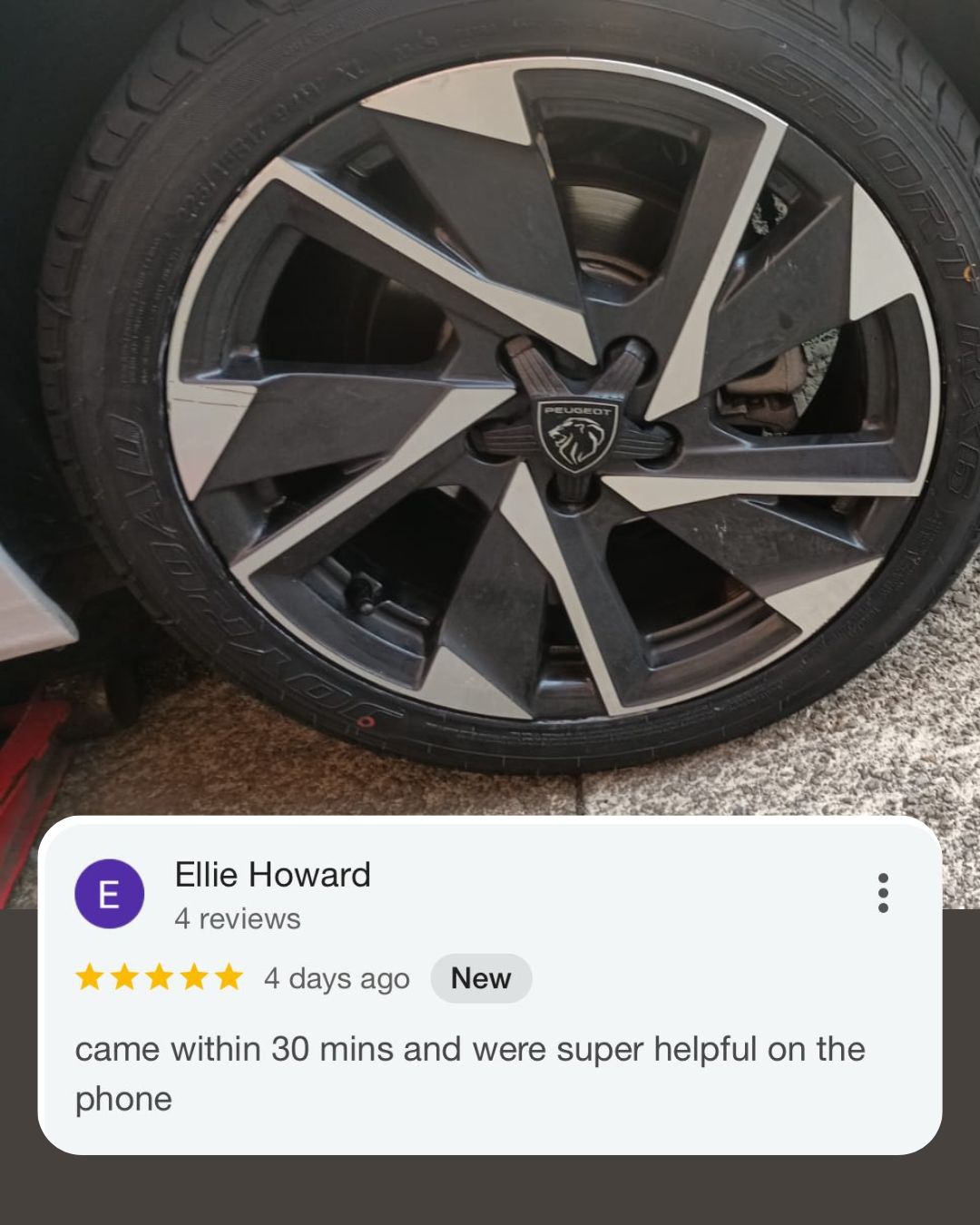 Completed mobile tyre fitting job, Eccles