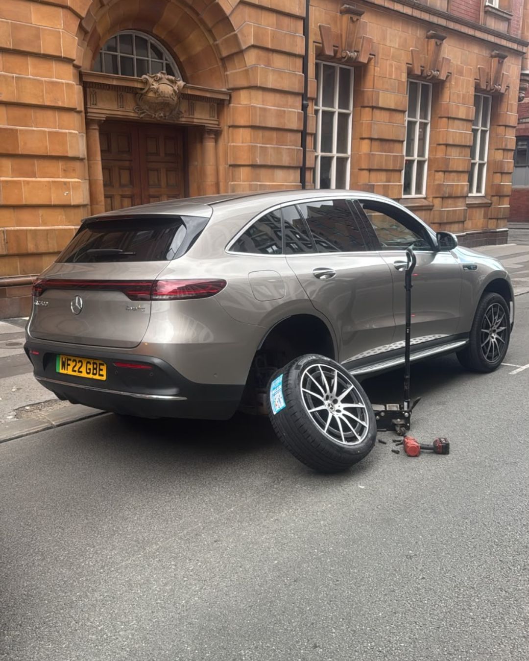 Completed mobile tyre fitting job, Chorlton