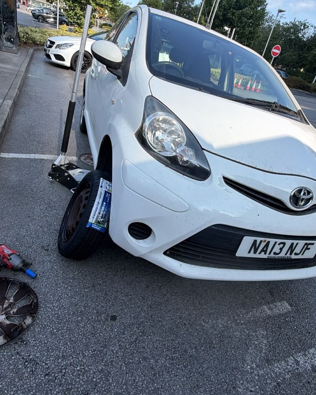 Completed mobile tyre fitting job, Chorlton