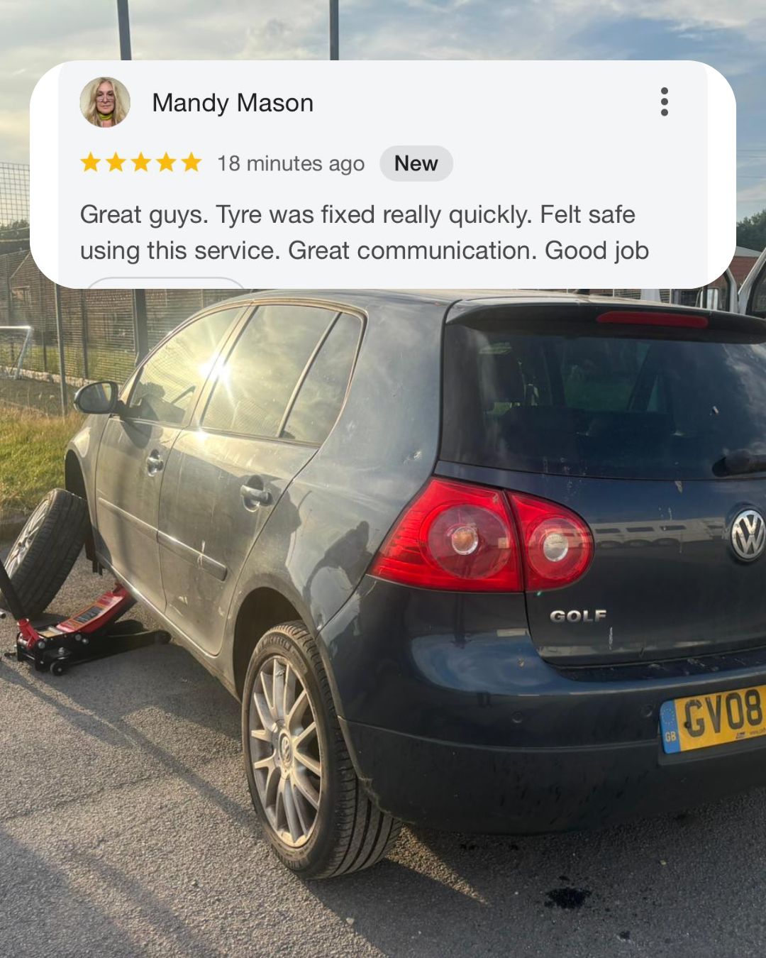 Completed mobile tyre fitting job, Stretford