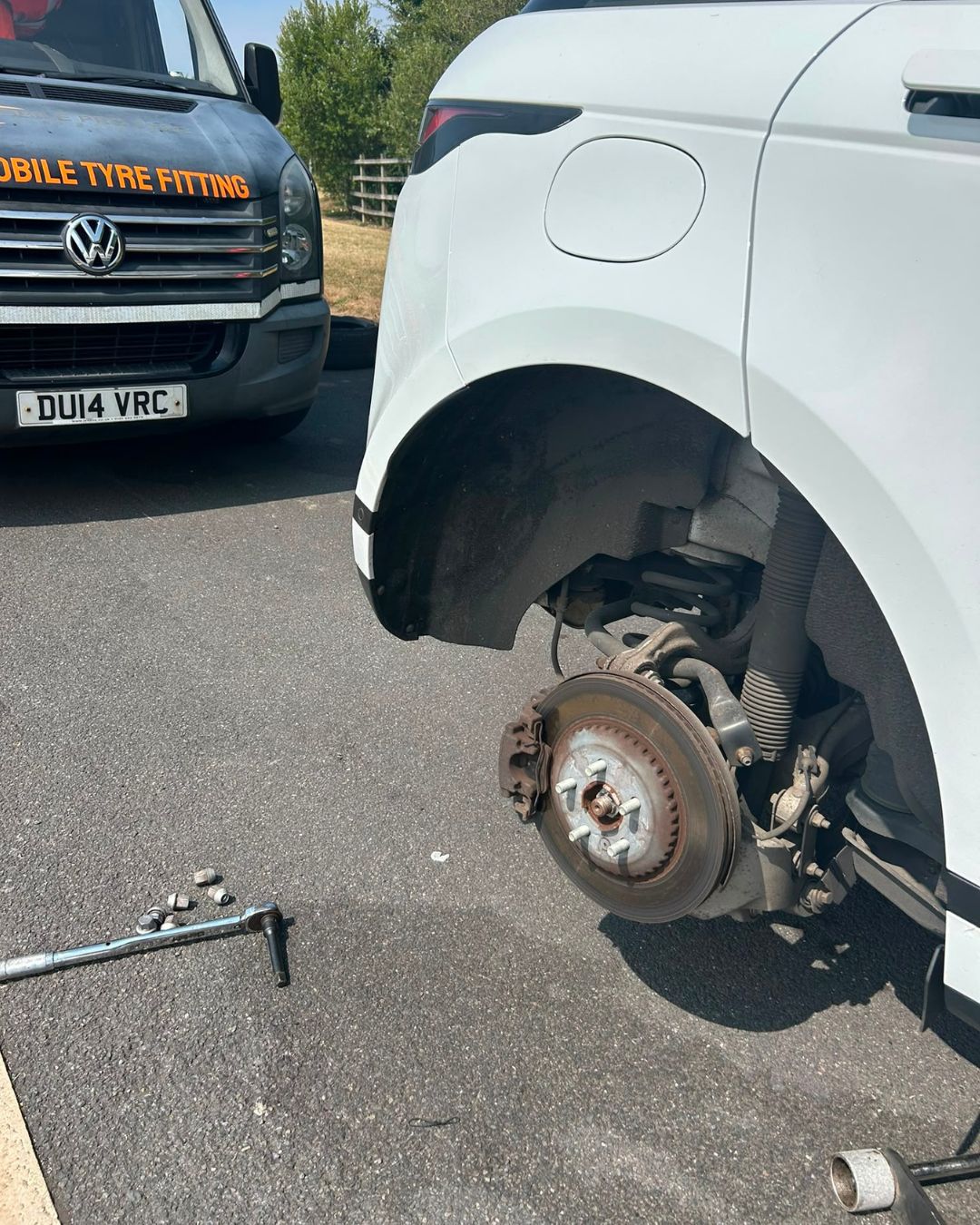Completed mobile tyre fitting job, Chorlton